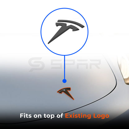 Matte Black Molded 3D Logo Set Chrome Delete for Tesla Model 3