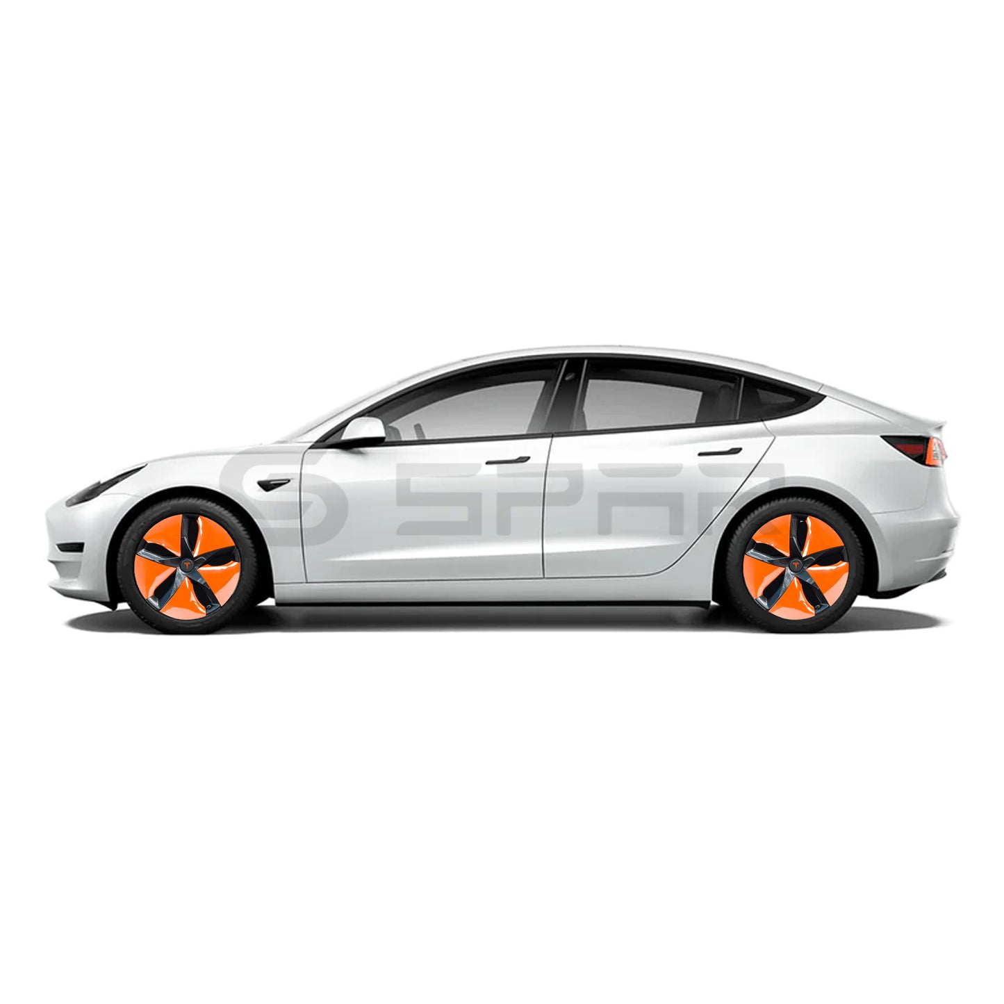 Orange Aero Wheel Upgrade Set (4 Pcs.) for Tesla Model 3