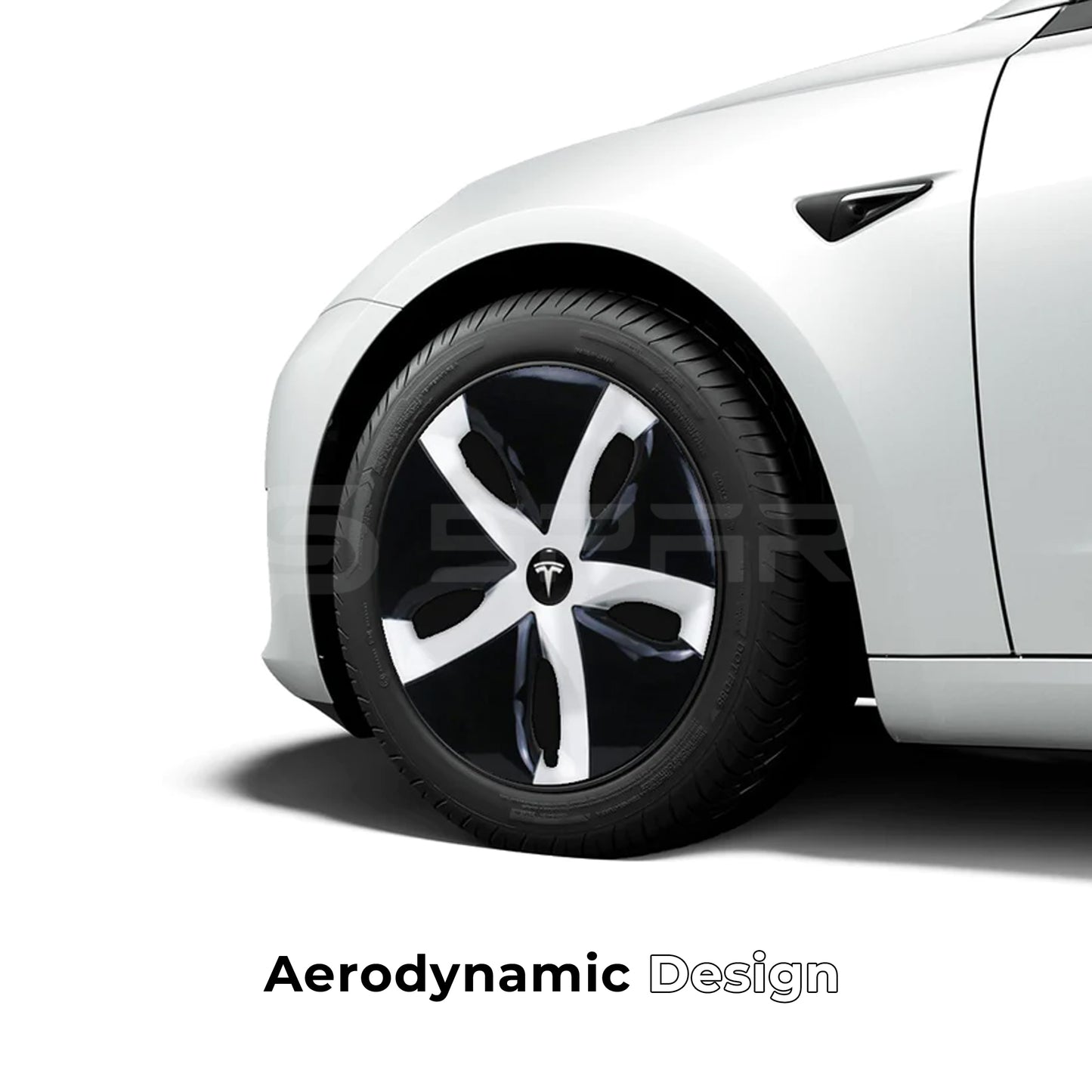 White Custom Aero Wheel Upgrade (4 pcs.) for Tesla Model 3