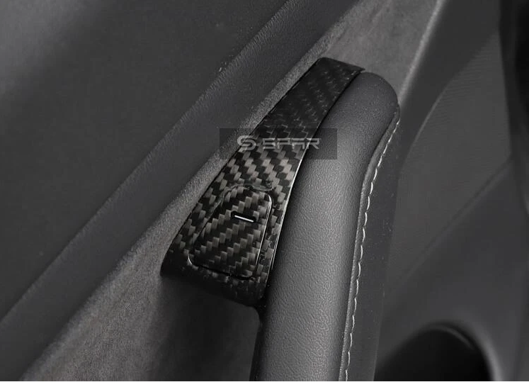 GENUINE CARBON FIBER BUTTON COVERS KIT FOR TESLA MODEL 3-Y (MATTE)