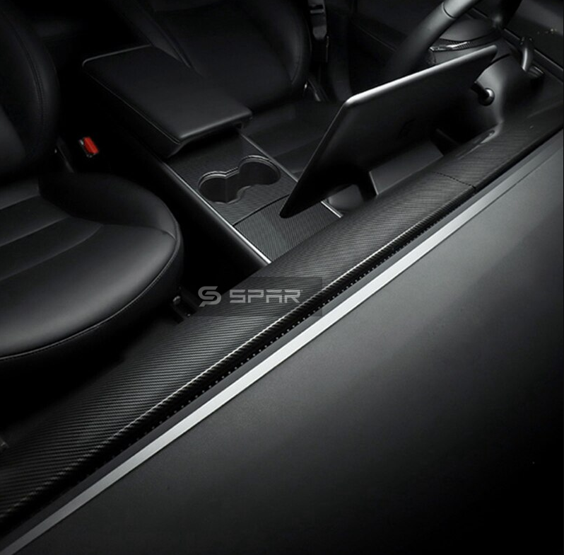 Genuine Carbon Fiber Dashboard Molded Trims for Tesla Model 3-Y (Glossy)
