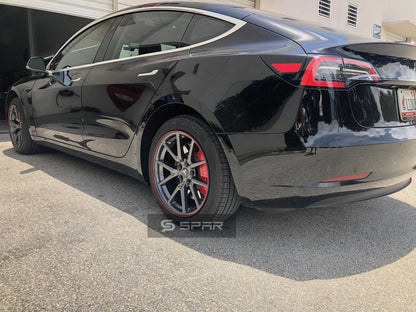 RED RIM PROTECTING WHEEL BANDS (18") FOR TESLA MODEL 3