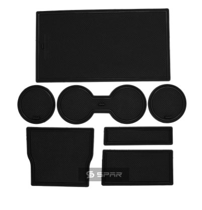 مجموعة مفارش لفتحات السيارة الداخلية(7 قطع) بلون أسود لسيارة من نوع تيسلا الطراز (3/Y)