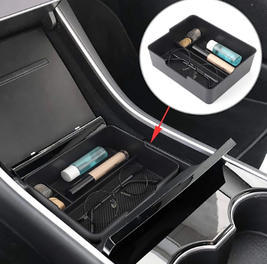 CUSTOM FITTED CENTER CONSOLE STORAGE BOX FOR TESLA MODEL 3