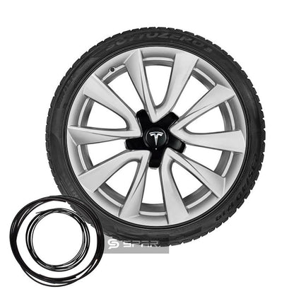 BLACK RIM PROTECTING WHEEL BANDS (19") FOR TESLA MODEL 3-Y