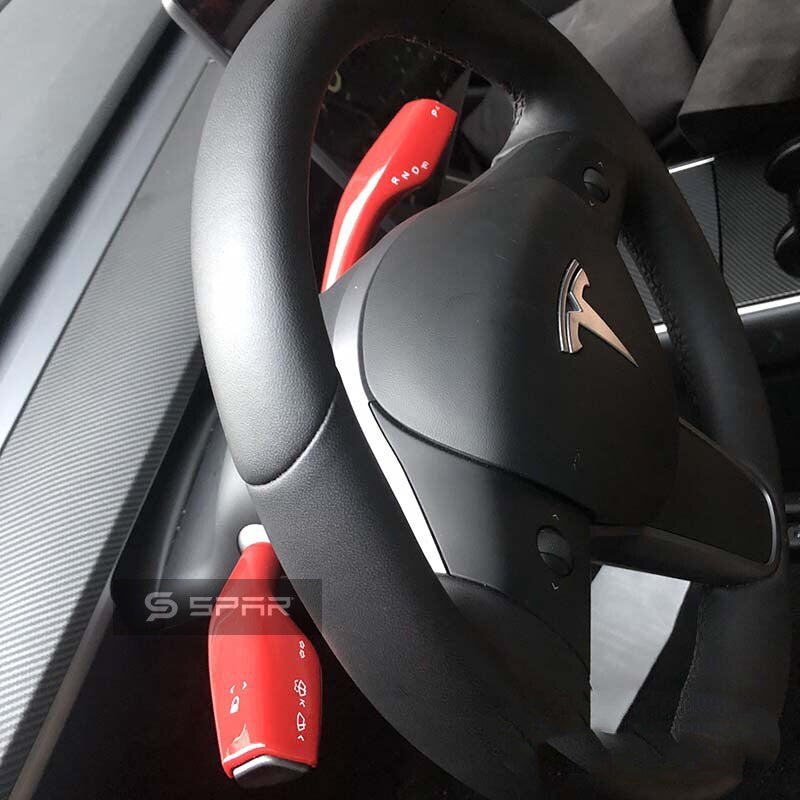RED GEAR SHIFT MOLDED COVER TRIMS FOR TESLA MODEL 3-Y