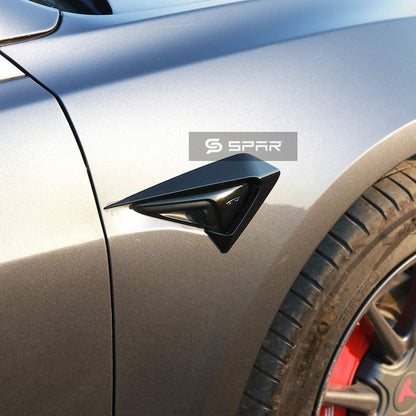 MATTE BLACK SIDE CAMERA TRIM ACCENTS FOR TESLA MODEL S/3/X