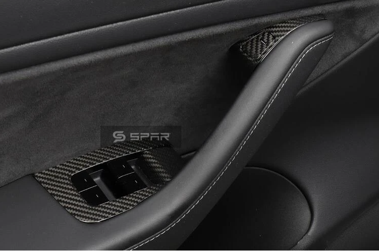 GENUINE CARBON FIBER BUTTON COVERS KIT FOR TESLA MODEL 3-Y (MATTE)