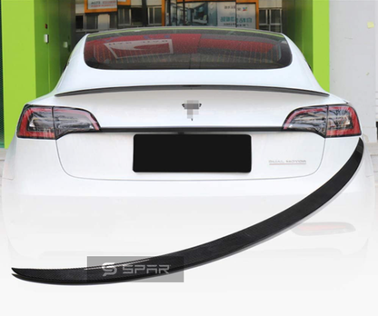 Glossy Carbon Fiber Performance Spoiler for Tesla Model 3