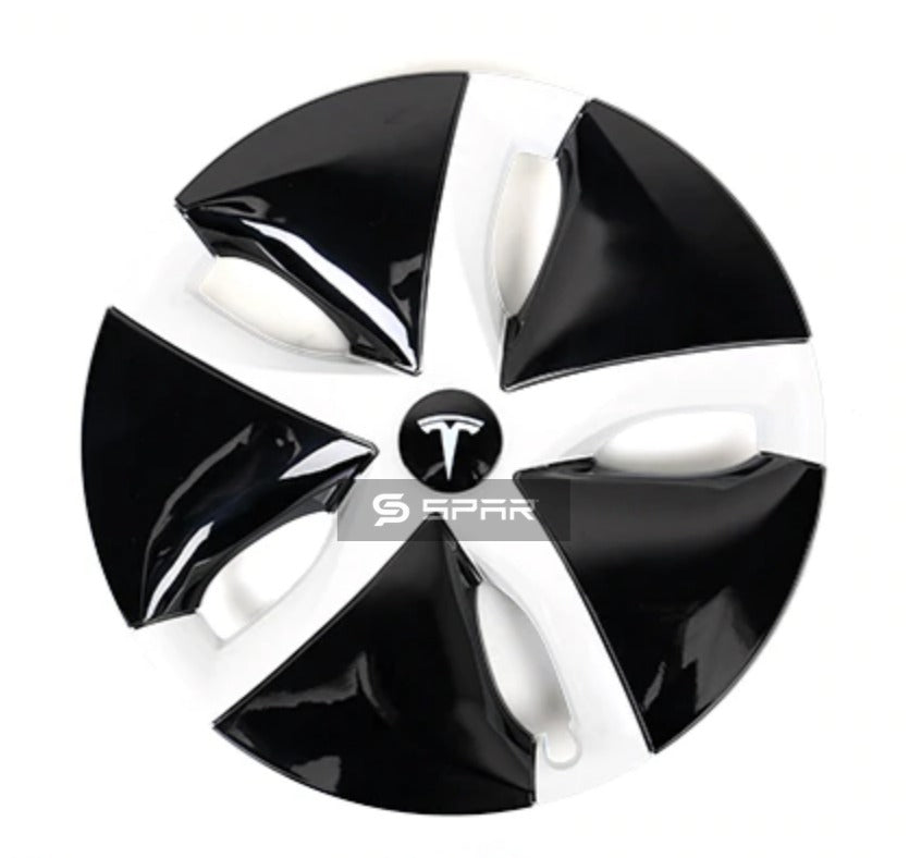 BLACK & WHITE CUSTOM AERO WHEEL UPGRADE (4 PS.) FOR TESLA MODEL 3