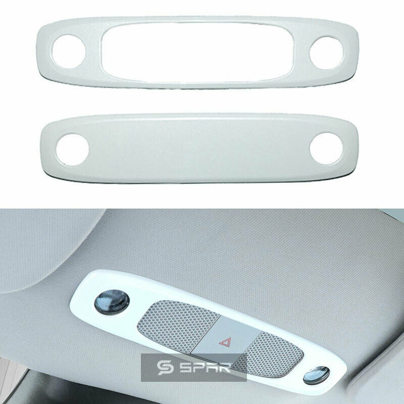 PEARL WHITE READING LIGHT COVERING TRIMS (FRONT + REAR) FOR TESLA MODEL 3-Y