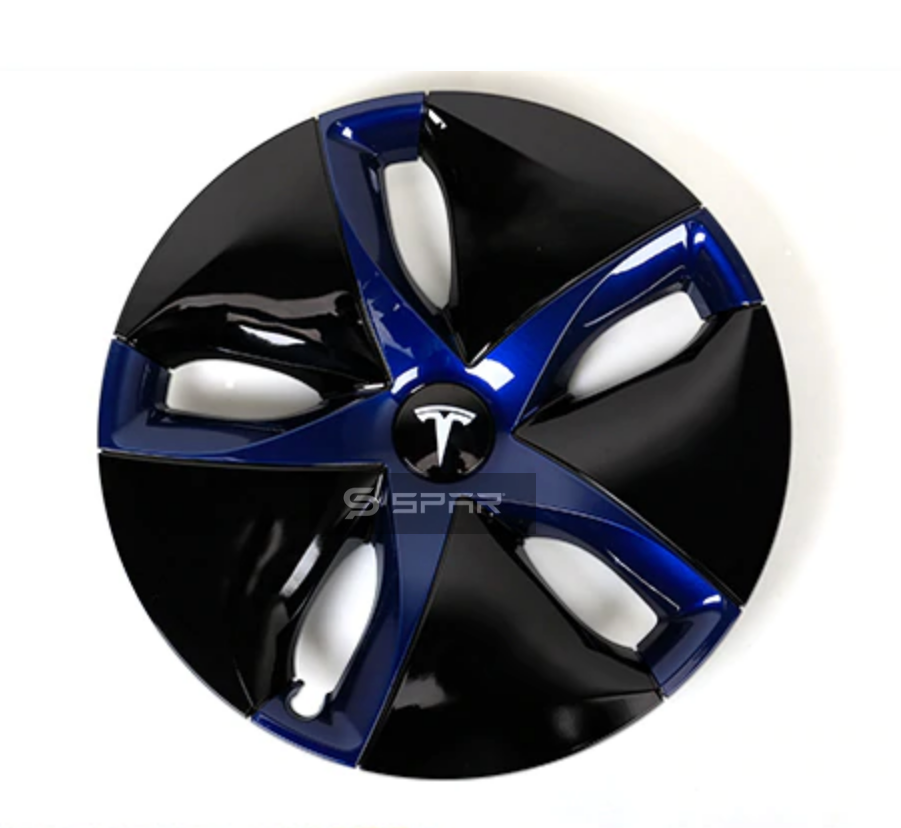 Blue Custom Aero Wheel Upgrade (4 pcs) for Tesla Model 3