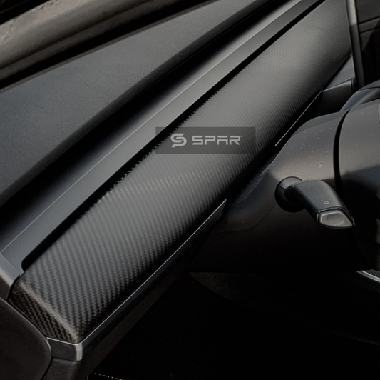 Genuine Carbon Fiber Dashboard Molded Trims for Tesla Model 3/Y (Matte)