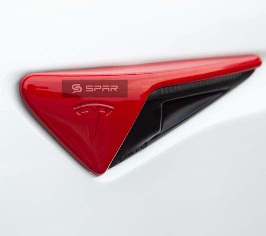 RED SIDE CAMERA MOLDED HOUSING COVERS FOR TESLA MODEL S-3-X-Y
