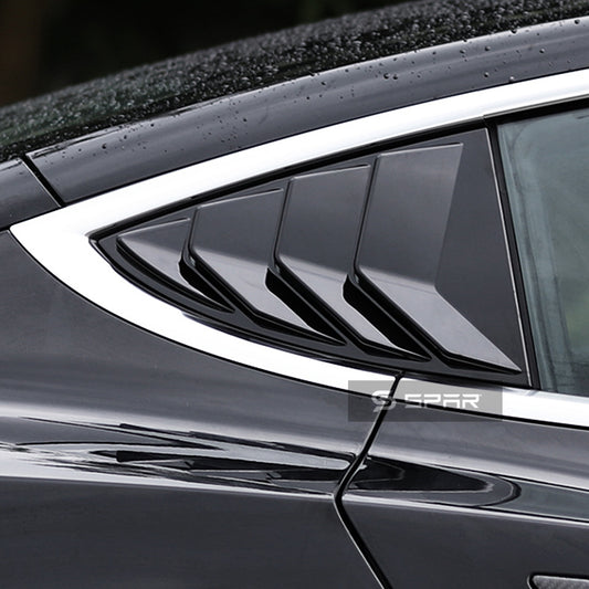 Matte Black Rear Window Molded Louver Trims for Tesla Model 3