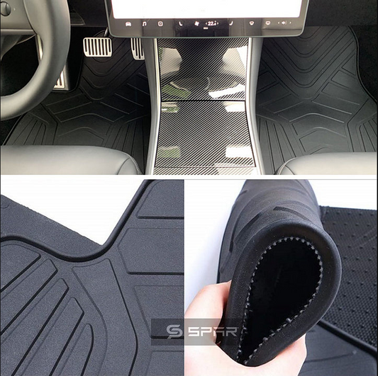 DURABLE ALL-WEATHER MATS SET FOR TESLA MODEL 3-Y