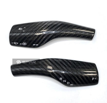 GLOSSY CARBON FIBER GEAR SHIFT MOLDED COVER TRIMS FOR TESLA MODEL 3-Y