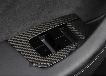 GENUINE CARBON FIBER BUTTON COVERS KIT FOR TESLA MODEL 3-Y (MATTE)