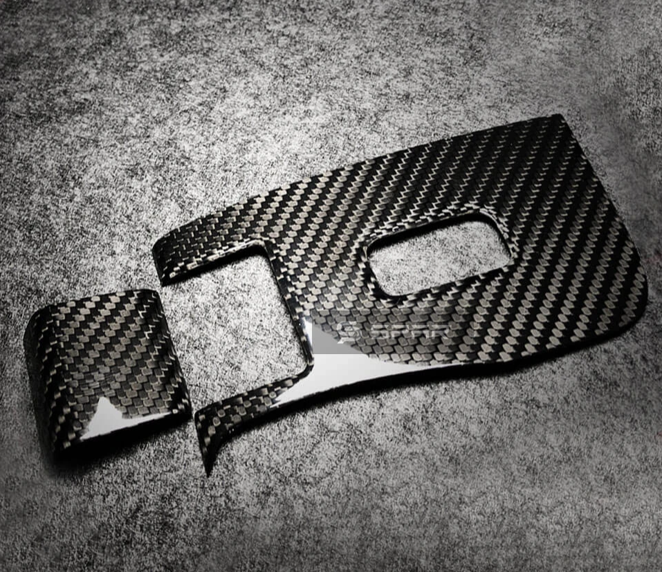مجموعة أغطية أصلية للأزرار من الكاربون فايبر اللامع لسيارة من نوع تيسلا الطراز (3/Y)