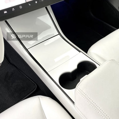 غلاف أبيض لامع على شكل قالب لجوانب لوحة التحكم الرئيسية لسيارة من نوع تيسلا الطراز (3/Y)
