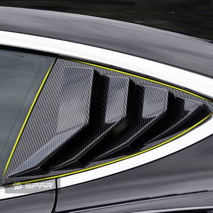 Carbon Fiber Rear Window Molded Louver Trims for Tesla Model 3/Y