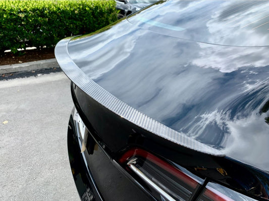 GENUINE CARBON FIBER PERFORMANCE SPOILER FOR TESLA MODEL 3 (GLOSSY)