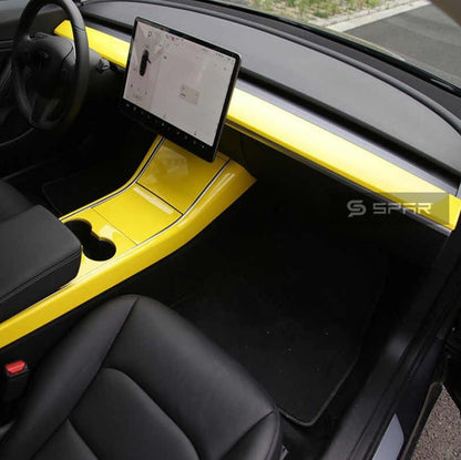 Yellow Molded Dashboard Trim for Tesla Model 3/Y