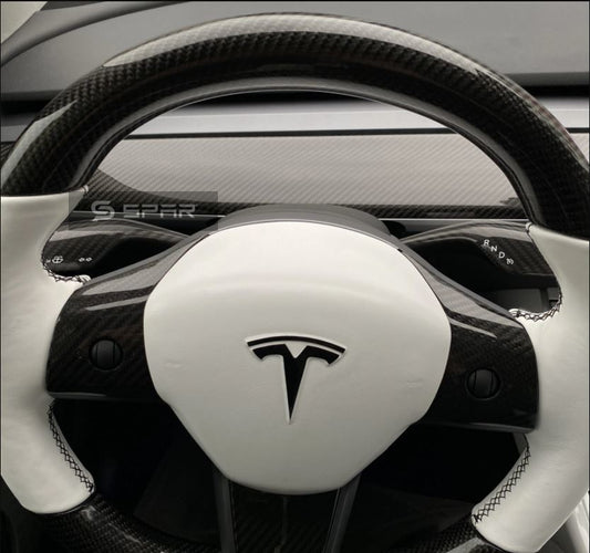 GLOSSY CARBON FIBER GEAR SHIFT MOLDED COVER TRIMS FOR TESLA MODEL 3-Y