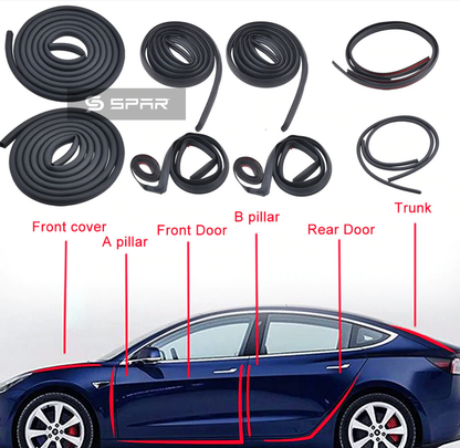 Full Car Weather & Soundproofing Sealing Strip Kit for Tesla Model 3