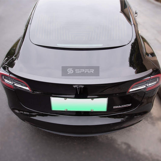 GENUINE CARBON FIBER PERFORMANCE SPOILER FOR TESLA MODEL 3 (MATTE)