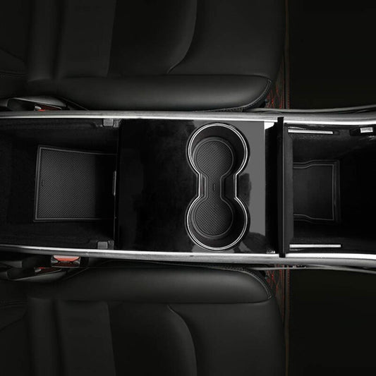 مجموعة مفارش لفتحات السيارة الداخلية(13 قطع) بلون أسود الاصدار 2 لسيارة من نوع تيسلا الطراز (3/Y)