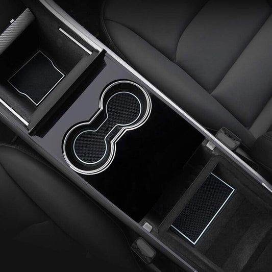 مجموعة مفارش لفتحات السيارة الداخلية(13 قطع) بلون أبيض الاصدار 2 لسيارة من نوع تيسلا الطراز (3/Y)