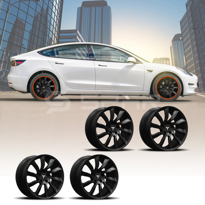 18" Alpha Turbine Wheels (Matte Black) for Tesla Model 3/Y (4 pcs)