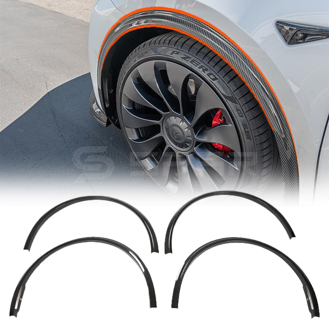 Carbon Fiber Wheel Arch Trim for Tesla Model Y
