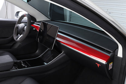Red Molded Dashboard Trim for Tesla Model 3-Y