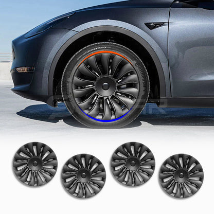 Performance Aero Turbine Wheel Caps 19" for Tesla Model Y (Matte Black)
