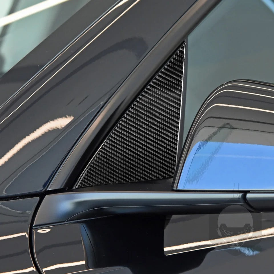 Carbon Fiber Front Window Molded Deflector Trims for Tesla Model Y