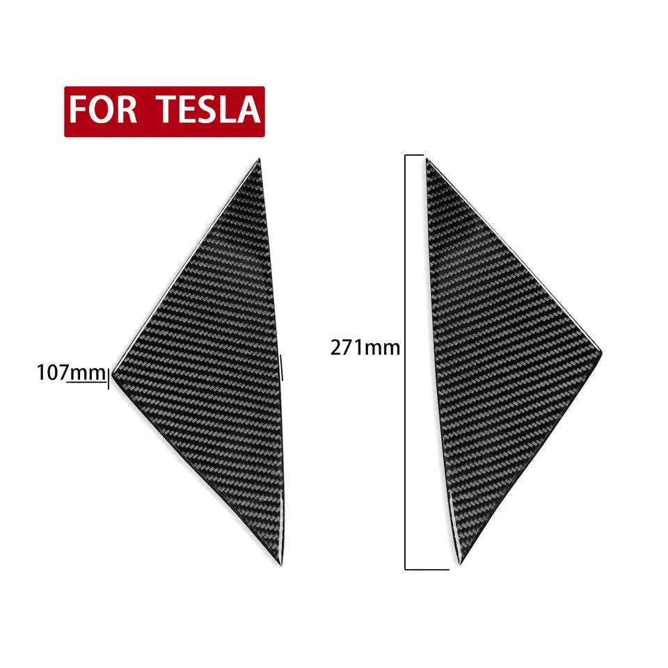 Carbon Fiber Front Window Molded Deflector Trims for Tesla Model Y