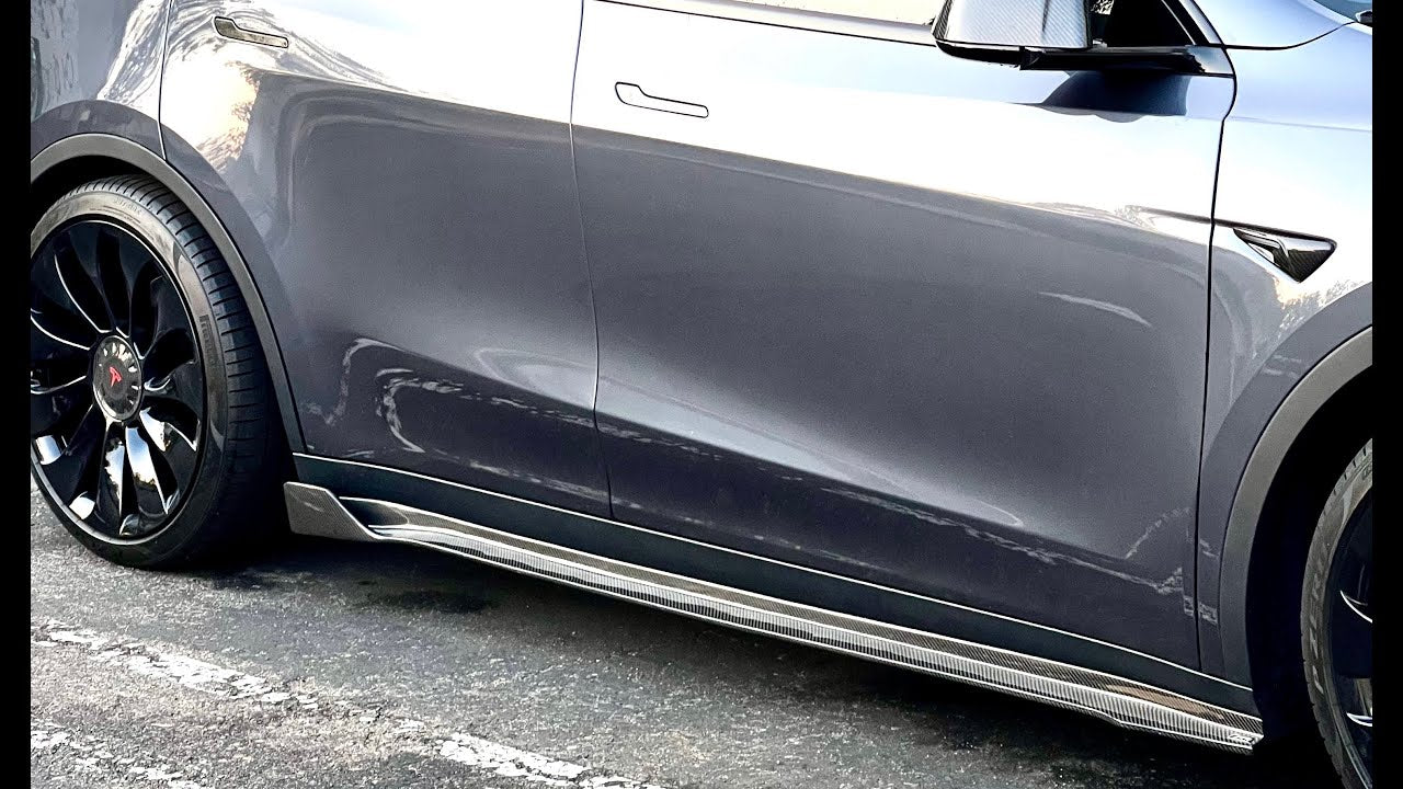 Carbon Fiber Custom Molded Side Skirts for Tesla Model Y