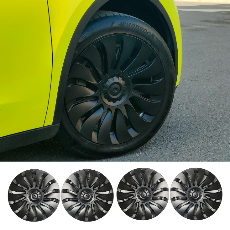 Performance Aero Turbine Wheel Caps 19" for Tesla Model Y (Matte Black)
