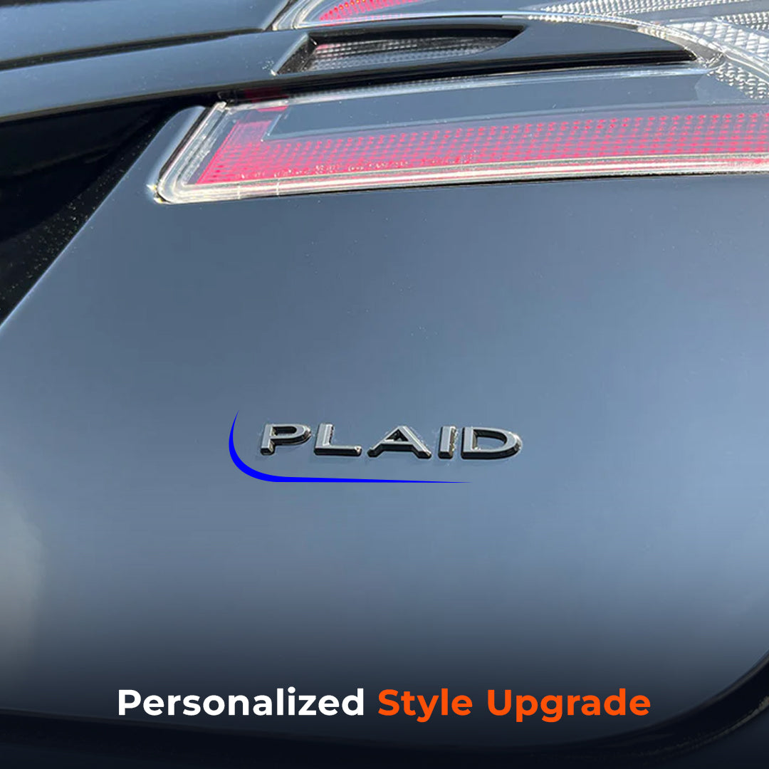 Plaid Letter Emblem for Tesla Model S/3/X/Y